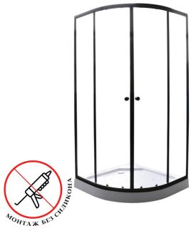 Душевой уголок Parly с поддоном 90x90см чёрный ZE911B